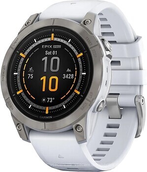 Фото Garmin Epix Pro Gen 2 Sapphire 51 mm Titanium with Whitestone Band (010-02804-10)