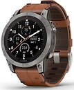 Фото Garmin Fenix 7 Pro Sapphire Solar Titanium with Chestnut Leather Band (010-02777-30)