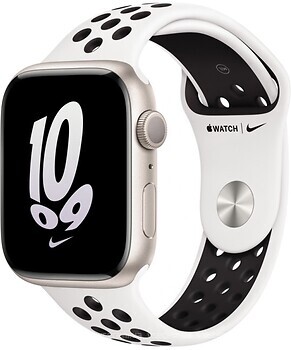 Фото Apple Watch Nike Series 8 GPS 45mm Starlight Aluminum Case with Summit White/Black Nike Sport Band (MPH13)