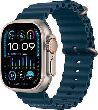 Фото Apple Watch Ultra 2 GPS + Cellular 49mm Titanium Case with Blue Ocean Band (MREG3)