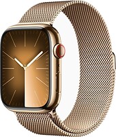 Фото Apple Watch Series 9 GPS + Cellular 45mm Gold Stainless Steel Case with Gold Milanese Loop (MRMU3)