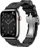 Фото Apple Watch Hermes Series 9 GPS + Cellular 45mm Silver Stainless Steel Case with Noir Kilim Single Tour