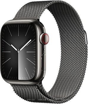 Фото Apple Watch Series 9 GPS + Cellular 45mm Graphite Stainless Steel Case with Graphite Milanese Loop (MRMX3)