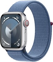 Фото Apple Watch Series 9 GPS + Cellular 41mm Silver Aluminum Case with Winter Blue Sport Loop (MRHX3)