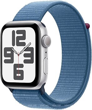 Фото Apple Watch SE GPS + Cellular 44mm Silver Aluminum Case with Winter Blue Sport Loop