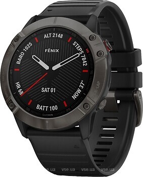 Фото Garmin Fenix 6X Sapphire Dark Gray with Black Band (010-02157-10)