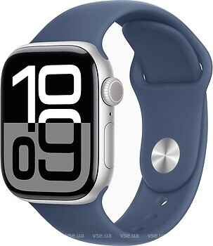 Фото Apple Watch Series 10 GPS 42mm Silver Aluminum Case with Denim Sport Band (MWWC3)