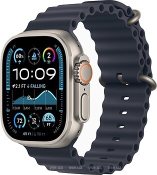 Фото Apple Watch Ultra 2 GPS + Cellular 49mm Natural Titanium Case with Navy Ocean Band (MX4D3)