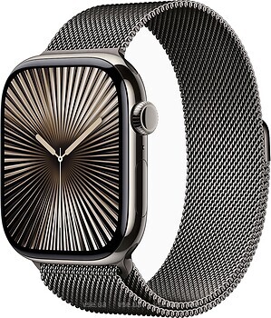 Фото Apple Watch Series 7 GPS + Cellular 41mm Silver Titanium Case with Graphite Milanese Loop (ML8U3,ML743)