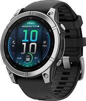 Фото Garmin Fenix E 47mm Stainless Steel with Black Silicone Band (010-03025-02)