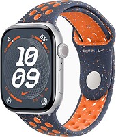 Фото Apple Watch Series 10 GPS 46mm Silver Aluminum Case with Blue Flame Nike Sport Band (MWX03+MYLC3)