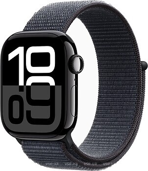 Фото Apple Watch Series 10 GPS + Cellular 42mm Jet Black Aluminum Case with Ink Sport Loop (MWX83)