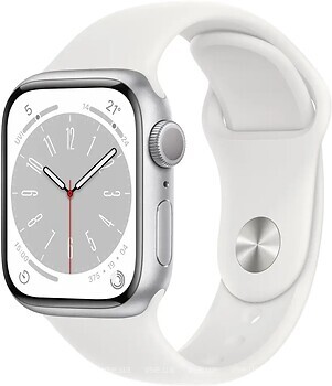 Фото Apple Watch Series 9 GPS 45mm Silver Aluminum Case with White Sport Band