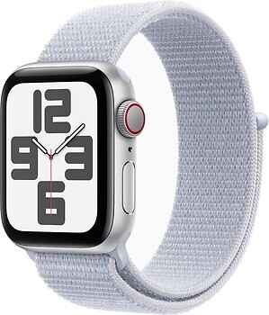 Фото Apple Watch SE 2 GPS + Cellular 40mm Silver Aluminum Case with Blue Cloud Sport Loop (MYJ83,MXGE3)