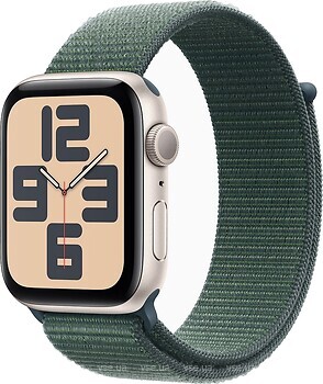 Фото Apple Watch SE 2 GPS 44mm Starlight Aluminum Case with Lake Green Sport Loop (MXEW3)