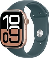 Фото Apple Watch Series 10 GPS 42mm Rose Gold Aluminum Case with Lake Green Sport Band (MWWY3)