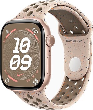 Фото Apple Watch Series 10 GPS 46mm Rose Gold Aluminum Case with Desert Stone Nike Sport Band (MYL83,MWX23)