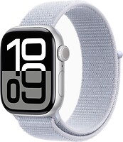 Фото Apple Watch Series 10 GPS + Cellular 42mm Silver Aluminum Case with Blue Cloud Sport Loop (MWX53)