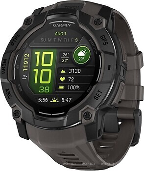 Фото Garmin Instinct 3 50mm Amoled Black with Charcoal Band (010-03020-00)
