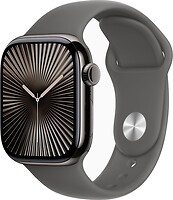 Фото Apple Watch Series 10 GPS + Cellular 42mm Slate Titanium Case with Stone Gray Sport Band (MX0M3,MXLH3)