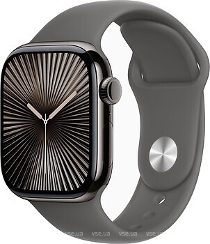 Фото Apple Watch Series 10 GPS + Cellular 42mm Slate Titanium Case with Stone Gray Sport Band (MX0M3,MXLH3)