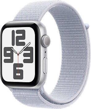 Фото Apple Watch SE GPS + Cellular 40mm Silver Aluminium Case with Blue Cloud Sport Loop (MXGE3QH/A)