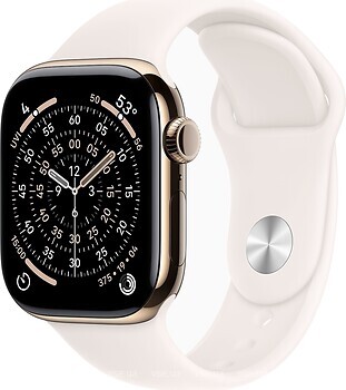 Фото Apple Watch Series 11 GPS + Cellular 42mm Gold Titanium Case with Light Blush Sport Band (MF8X4RK/A)