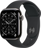 Фото Apple Watch Series 11 GPS + Cellular 42mm Slate Titanium Case with Black Sport Band (MF8R4RK/A)