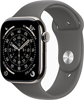 Фото Apple Watch Series 11 GPS + Cellular 46mm Natural Titanium Case with Stone Grey Sport Band (MFCX4RK/A)