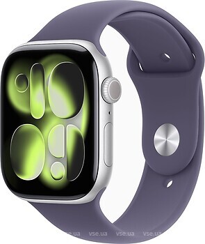 Фото Apple Watch Series 11 GPS + Cellular 46mm Silver Aluminium Case with Purple Fog Sport Band (MFCR4RK/A)