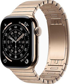 Фото Apple Watch Series 11 GPS + Cellular 42mm Gold Titanium Case with Gold Link Bracelet (MF9M4+MXMC3)