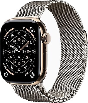 Фото Apple Watch Series 11 GPS + Cellular 42mm Gold Titanium Case with Natural Milanese Loop (MF9M4+MGHY4)