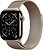 Фото Apple Watch Series 11 GPS + Cellular 42mm Natural Titanium Case with Gold Milanese Loop (MF9H4+MGJ04)