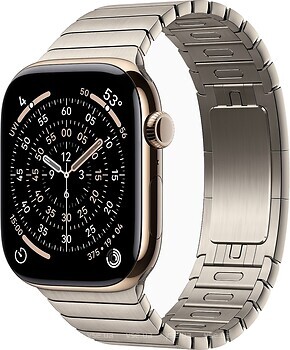Фото Apple Watch Series 11 GPS + Cellular 46mm Gold Titanium Case with Natural Link Bracelet (MFC34+MXMF3)