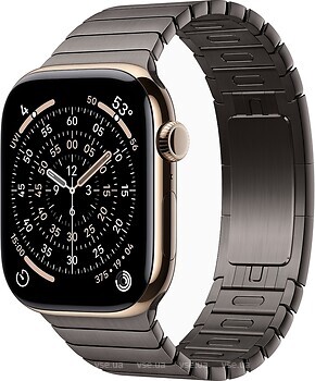 Фото Apple Watch Series 11 GPS + Cellular 46mm Gold Titanium Case with Slate Link Bracelet (MFC34+MXMK3)