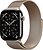 Фото Apple Watch Series 11 GPS + Cellular 46mm Natural Titanium Case with Gold Milanese Loop (MFAY4+MGJ54)