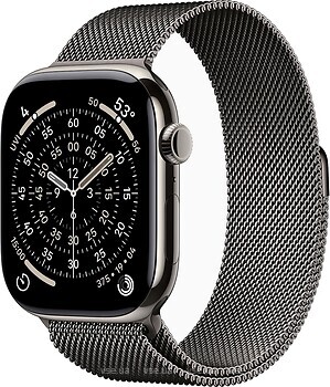 Фото Apple Watch Series 11 GPS + Cellular 46mm Natural Titanium Case with Slate Milanese Loop (MFAY4+MGJ74)