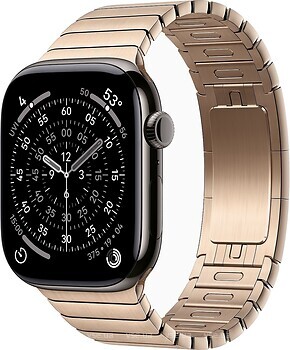 Фото Apple Watch Series 11 GPS + Cellular 46mm Slate Titanium Case with Gold Link Bracelet (MFC14+MXMH3)