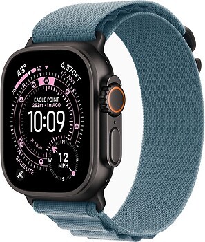 Фото Apple Watch Ultra 3 GPS + Cellular 49mm Black Titanium Case with Light Blue Alpine Loop (MF254+MG9M4)