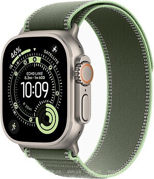 Фото Apple Watch Ultra 3 GPS + Cellular 49mm Natural Titanium Case with Green/Neon Trail Loop (MF1V4+MFT44)