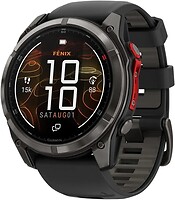 Фото Garmin Fenix 8 Pro MicroLED Sapphire 51mm Carbon Gray DLC Titanium with Black/Pebble Gray Silicone Band (010-03380-05)