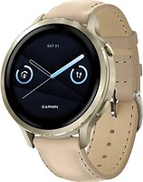 Фото Garmin Venu 4 41mm Lunar Gold with Bone Silicone Band and Light Sand Leather Band (010-03013-03)