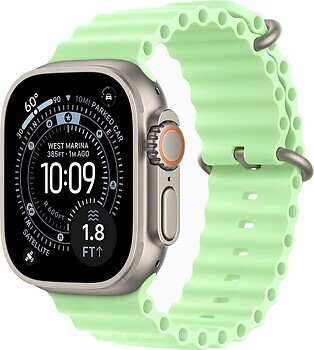 Фото Apple Watch Ultra 3 GPS + Cellular 49mm Natural Titanium Case with Neon Green Ocean Band (MF1V4+MGCF4)
