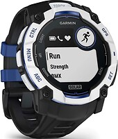 Фото Garmin Instinct 3 50mm Solar Whitestone with Black/Bolt Blue Band (010-02935-03)