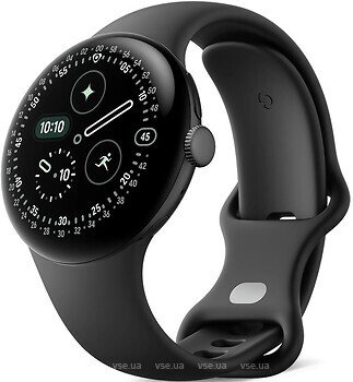 Фото Google Pixel Watch 4 41mm Matte Black Aluminum case / Obsidian Active Band