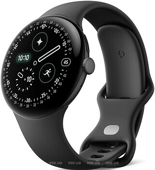 Фото Google Pixel Watch 4 45mm Matte Black Aluminum case / Obsidian Active Band