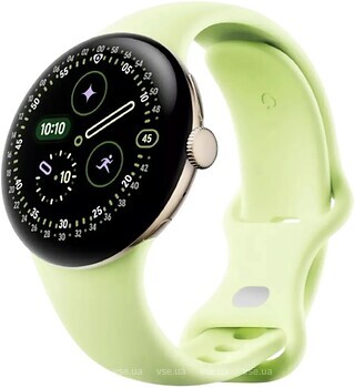 Фото Google Pixel Watch 4 45mm Champagne Gold Aluminum case / Lemongrass Active Band