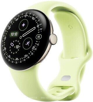 Фото Google Pixel Watch 4 41mm Champagne Gold Aluminum case / Lemongrass Active Band
