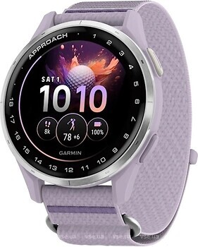Фото Garmin Approach J1 Silver Aluminum Bezel with Lilac ComfortFit Fabric Band (010-03898-10)