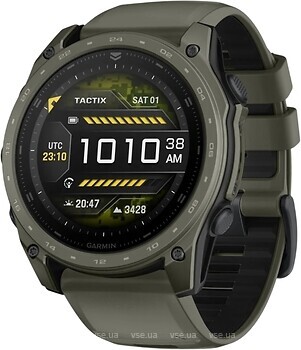 Фото Garmin Tactix 8 51mm Amoled Includes Applied Ballistics Ultralight Solver and Olive Drab Cerakote Coating (010-04553-10)